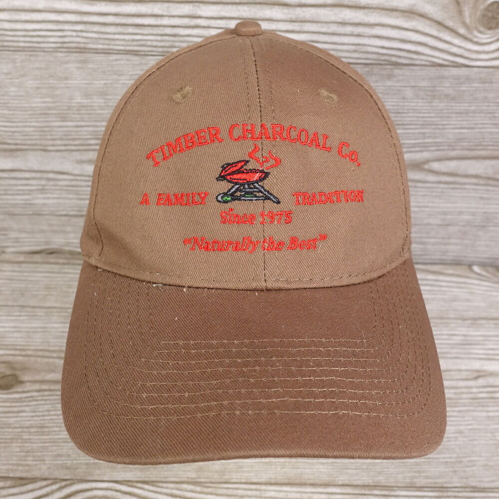 TIMBER CHARCOAL CO BROWN ADJUSTABLE BASEBALL HAT CAP